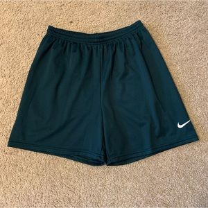 Vintage 90s Nike White Tag Mesh Shorts Swoosh Size XL Forest Green